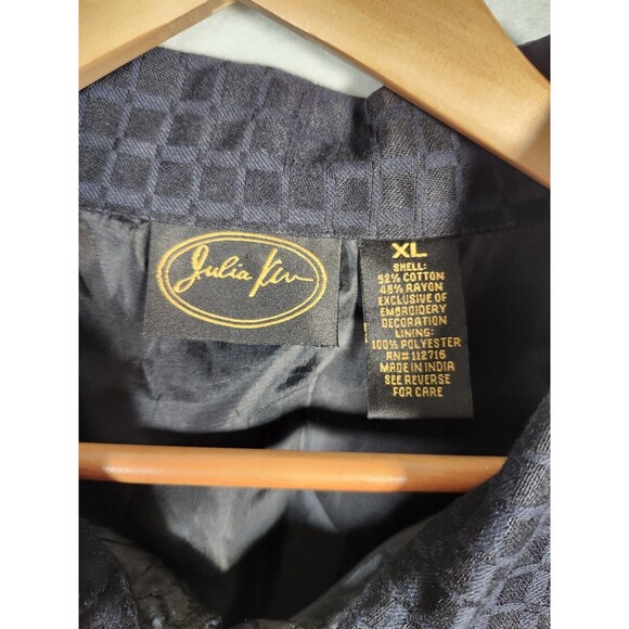 Julia Kim Embroidered Floral Jacket XL Boho Colorful Embellished Art to Wear - Picture 2 of 8